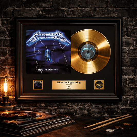 Metallica “Ride the Lightning” Gold Record – Premium Framed Collector’s Display