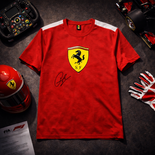 Lewis Hamilton | Signed Ferrari Team T-Shirt – Authentic Autograph