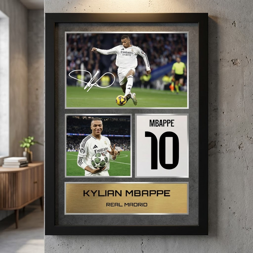 Kylian Mbappé | Signed Real Madrid Framed Memorabilia